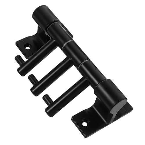 FIXOSHEE Aluminiumlegierung Handtuchhalter mit Drehbaren Haken Rostfrei ohne Bohren Platzsparender Wandorganizer für Bad und Küche Schwarzes Stangen Design Vielseitig Einsetzbar von FIXOSHEE