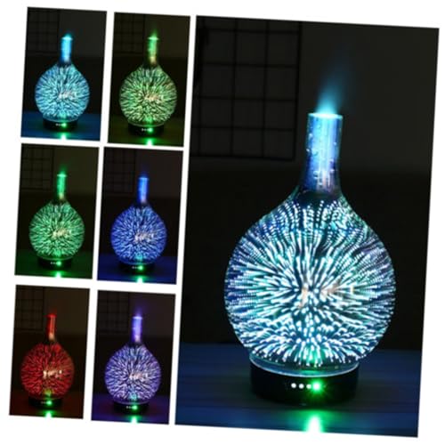FIXOSHEE Aromatherapie Diffusor mit Ätherischen Ölen und Luftbefeuchter Glasblumen Design Buntes LED Farbverlauf Licht Beruhigender Spa Nebel Geeignet für Schlafzimmer und Wohnzimmer von FIXOSHEE