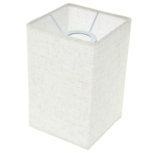 FIXOSHEE Beiger Quadratischer Lampenschirm aus Feinem Leinenstoff Universeller Ersatzschirm für Steh Tischlampen Diffuse Beleuchtung für Schlafzimmer und Wohnzimmer Fassung Kompatibel von FIXOSHEE