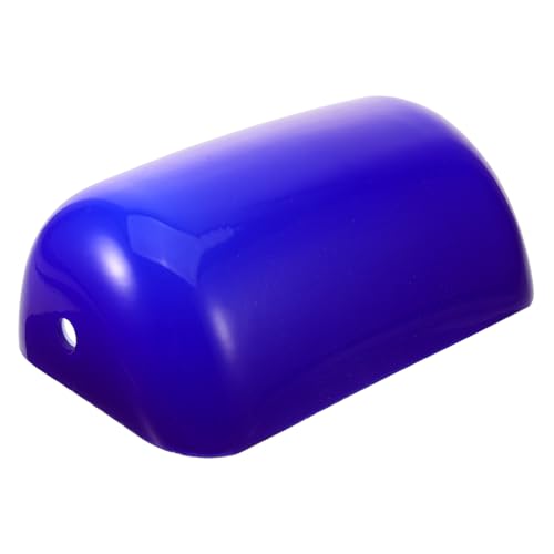 FIXOSHEE Blauer Glasschirm für Bankers Tischlampe Ersatz Lampenschirm aus Glas Retro Vintage Stil Diffuse Beleuchtung Einfache Installation Kompatibel mit Schreibtischleuchten von FIXOSHEE