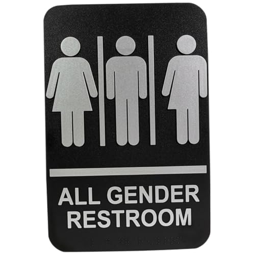 FIXOSHEE Blindenschrift Toilettenschild aus Abs Langlebiges Bruchsicheres Wc schild für Geschlechter Taktile Beschriftung Zugänglich für Büros Restaurants Einfache Montage an Tür oder Wand von FIXOSHEE