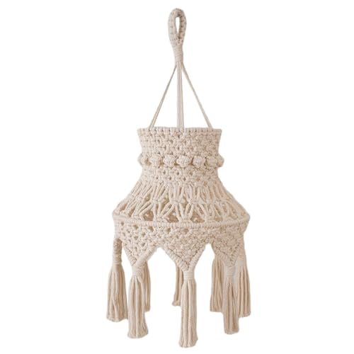 FIXOSHEE Boho Macrame Lampenschirm Deckenlampe Hängend Strick Lampenabdeckung Vintage Stil Wohnraum Dekoration Schlafzimmer Wohnzimmer Küche FIXOSHEE Boho Macrame Lampenschirm Deckenlampe Hängend Strick Lampenabdeckung Vintage Stil Wohnraum Dekoration Schlafzimmer Wohnzimmer Küche von FIXOSHEE