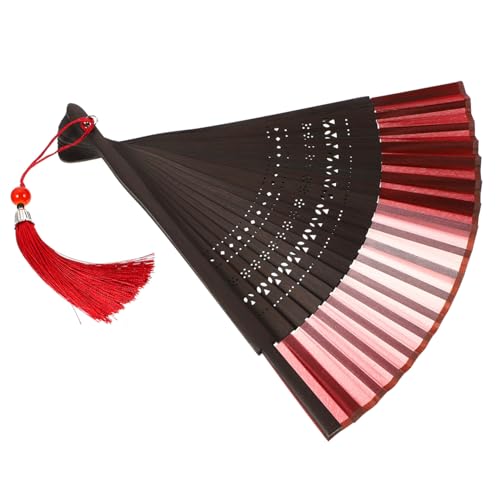 FIXOSHEE Chinesischer Fächer mit Quasten Faltbarer Bambus handfächer Leichter Orientalischer Vintage Faltfächer für Hochzeit Party Tanz Tragbarer Dekorationsfächer von FIXOSHEE