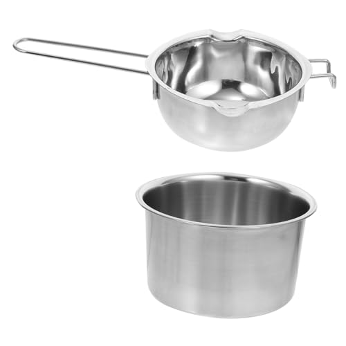 FIXOSHEE Doppelkessel Schmelztopf aus Edelstahl Hitzebeständiger Griff Wasserbad Schmelzschale für Schokolade Butter Wachs Kerzen Vielseitiger Schmelzbehälter Langlebig und Ergonomisch von FIXOSHEE