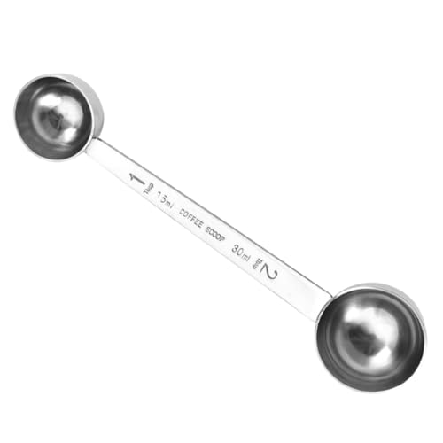 FIXOSHEE Doppelter Edelstahl messlöffel mit Maßangabe Präziser Beidseitiger Dosierlöffel für Kaffee Backen und Küche Rostfrei Leicht zu Reinigen und Platzsparend von FIXOSHEE