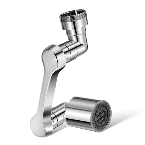 FIXOSHEE Drehbarer Wasserhahn Aufsatz mit Mechanischem Arm Verlängerung aus Verschleißfestem Messing Schwenkbarer Strahlregler für Bad und Küche Einfache Montage Erweiterte Reichweite von FIXOSHEE