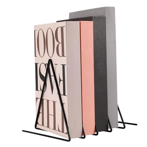 FIXOSHEE Dreieckiger Metall Bücherhalter Fach Geteilt Stabiles Organizer Regal für Schreibtisch Büro Vinyl Schallplatten Zeitschriften Ablage Iron Wire Desktop Rack von FIXOSHEE