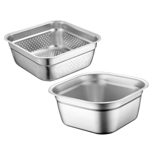 FIXOSHEE Edelstahl Abtropfkorb und Waschbecken Feines Sieb mit Mischbecken Spülbecken Sieb Obst Gemüse Abtropfsieb Küchensieb Haushaltssieb Robust und Rostfrei FIXOSHEE Edelstahl Abtropfkorb und Waschbecken Feines Sieb mit Mischbecken Spülbecken Sieb Obst Gemüse Abtropfsieb Küchensieb Haushaltssieb Robust und Rostfrei von FIXOSHEE