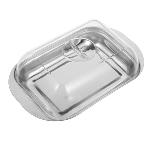 FIXOSHEE Edelstahl Butterplatte mit Deckel Runde Butterdose für Frische Butteraufbewahrung Vielseitig Einsetzbar für Küche Restaurants und Festlichkeiten Langlebig und Leicht zu Reinigen von FIXOSHEE