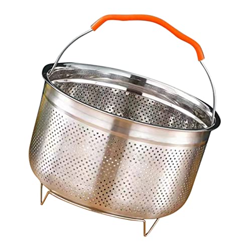 FIXOSHEE Edelstahl Dampfgarer Einsatz Robust Dünstesieb für Reis Gemüse Fisch Meeresfrüchte und Eier Kratzfester Dampfeinsatz mit Rundem Steaming Rack für Kochtopf Küche von FIXOSHEE