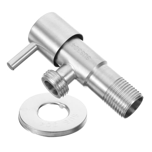 FIXOSHEE Edelstahl Dreieckshahn Winkelabsperrventil Platzsparend Kompakt Waschbecken Küchenarmatur Anschlussventil Präzise Wasserflusssteuerung Langlebig von FIXOSHEE