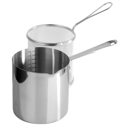 FIXOSHEE Edelstahl Frittiertopf mit Siebkorb und Ergonomischem Griff Kleiner Tiefer Frittierkorb mit Griff Robustes Mini Frittiergerät für Einfache Handhabung und Sichere Nutzung Küche FIXOSHEE Edelstahl Frittiertopf mit Siebkorb und Ergonomischem Griff Kleiner Tiefer Frittierkorb mit Griff Robustes Mini Frittiergerät für Einfache Handhabung und Sichere Nutzung Küche von FIXOSHEE