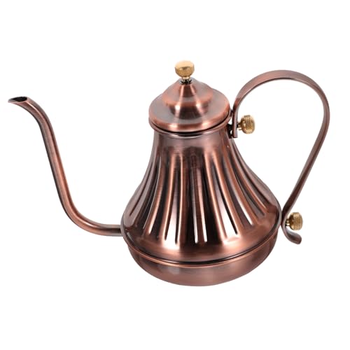 FIXOSHEE Edelstahl Hand drip Kaffeekanne Langstutzen Teekanne Ergonomischer Griff Anti verbrühung Praktisch für Handbrühkaffee und Tee Zubereitung von FIXOSHEE