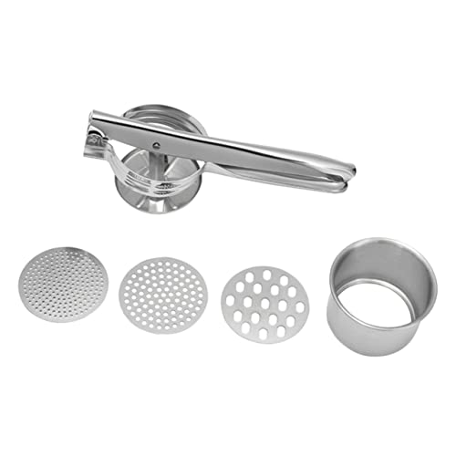 FIXOSHEE Edelstahl Kartoffelpresse mit Dickem Druckbrett und Feinem Sieb Schneller Gemüsezerkleinerer Komfortabler Griff für Zuhause Restaurant und Vielseitiger Kartoffelstampfer von FIXOSHEE