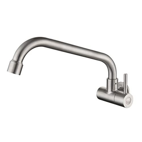 FIXOSHEE Edelstahl Küchen Wasserhahn Einhebel Einfache Bedienung Drehbarer Kalter Wasserhahn für Spüle und Waschbecken Verschleißfest und Langlebig Praktisches Design für Vielfältige von FIXOSHEE