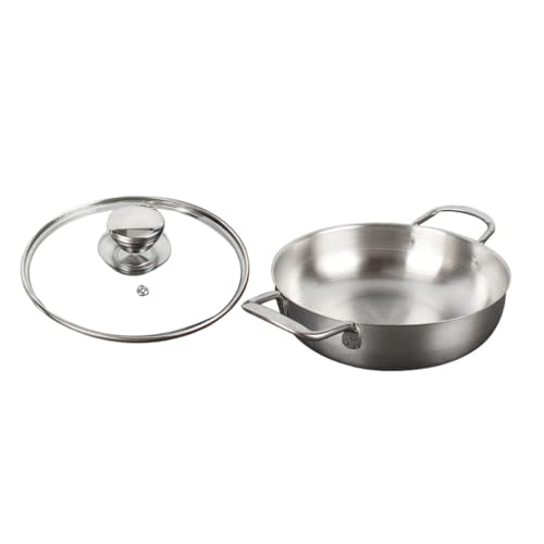 FIXOSHEE Edelstahl Ramen Kochtopf mit Glasdeckel Vielseitiger Suppentopf für Nudeln Meeresfrüchte und Reis Hitzebeständig Praktisch für Haushalt und Küche von FIXOSHEE