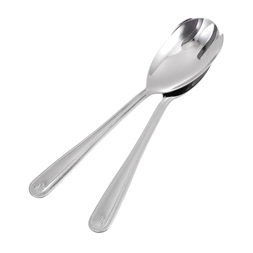 FIXOSHEE Edelstahl Salatbesteck Salatlöffel und Salatgabel Multifunktional für Obst Gemüse und Dessert Spülmaschinengeeignet Glatt Verarbeitet Langlebig und Wiederverwendbar von FIXOSHEE