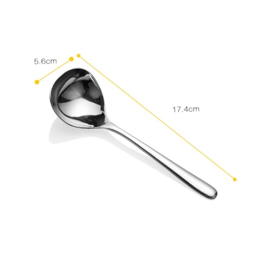 FIXOSHEE Edelstahl Suppenlöffel Rund Schüsselförmig Multifunktionales Küchenutensil Robuste Salat Kochhilfe Spülmaschinengeeignet für Camping Wandern Picknick und Alltag von FIXOSHEE