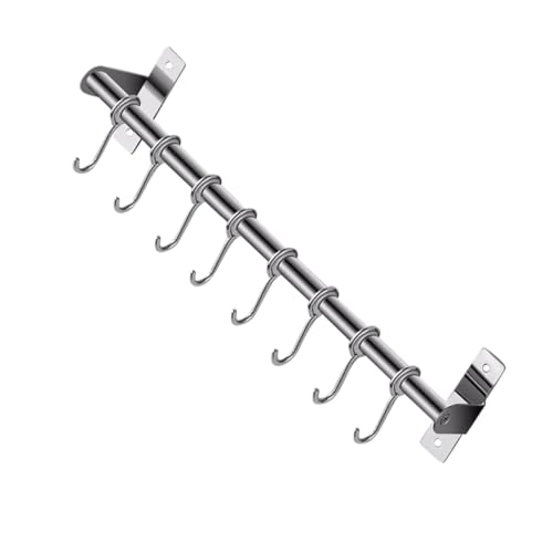 FIXOSHEE Edelstahl Wandhakenleiste ohne Bohren Multifunktionales Küchen Badezimmer wandregal mit Haken Selbstklebend Robust und Einfach zu Montieren für Schrank und Flur von FIXOSHEE