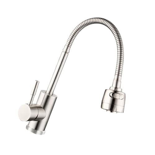 FIXOSHEE Edelstahl Wasserhahn Küchenarmatur Badarmatur Drehbar Langlebig Einfache Montage für Waschbecken mit Kaltem und Warmem Wasser Moderner Stil für Zuhause von FIXOSHEE