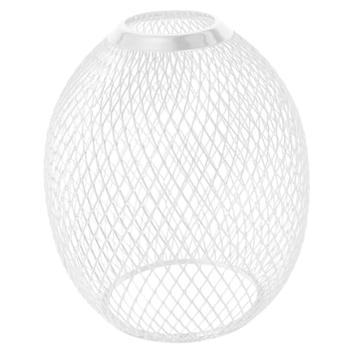 FIXOSHEE Eisen Lampenschirm Trommelform Weiß Hohl Moderner Lampenschirm Tischlampe Robust Kunstvolles Drahtgeflecht Für Wohnzimmer Schlafzimmer von FIXOSHEE