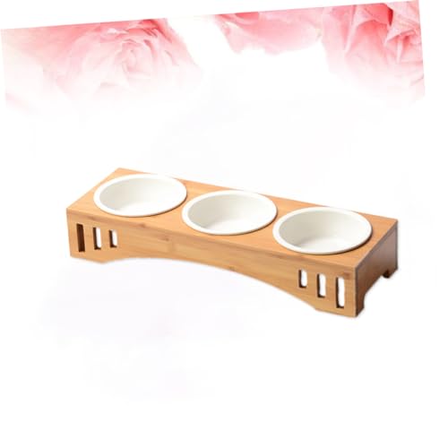 FIXOSHEE Katzenschüssel Aus Holz Mit DREI Näpfen Und Schrägem Ständer Erhöhter Futternapf Für Hunde Und Katzen rutschfeste Haustiernäpfe Mit Aufbewahrungsregal FIXOSHEE Katzenschüssel Aus Holz Mit DREI Näpfen Und Schrägem Ständer Erhöhter Futternapf Für Hunde Und Katzen rutschfeste Haustiernäpfe Mit Aufbewahrungsregal von FIXOSHEE