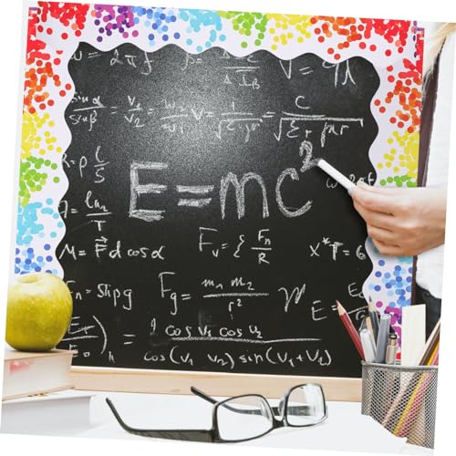FIXOSHEE Farbenfroher Wasserdichter Blackboard Border für Pinnwand Dekorativer Rahmen für Tafel und Bulletin Board Nicht Klebend Vielseitig für Klassenzimmer und Glatte Oberflächen von FIXOSHEE
