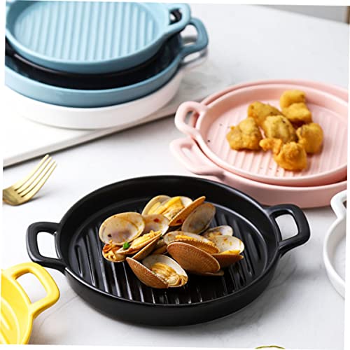 FIXOSHEE Große Schwarze Keramik Bäckerei Platte mit Doppeltem Verbrennungsgriff Runde Backform für Partys Picknick und Familienfeiern Vielseitiges Küchen Serviergeschirr FIXOSHEE Große Schwarze Keramik Bäckerei Platte mit Doppeltem Verbrennungsgriff Runde Backform für Partys Picknick und Familienfeiern Vielseitiges Küchen Serviergeschirr von FIXOSHEE