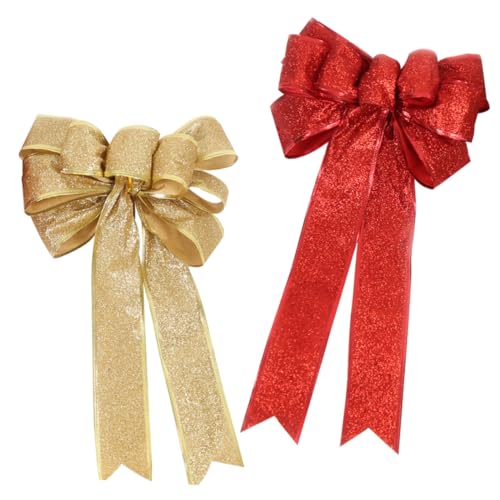 FIXOSHEE Große Weihnachtsbaum Schleifen Rot Goldene Geschenkbox Deko Schleifen Glitzerpulver Festliche Weihnachtsdeko für Baum und Geschenke FIXOSHEE Große Weihnachtsbaum Schleifen Rot Goldene Geschenkbox Deko Schleifen Glitzerpulver Festliche Weihnachtsdeko für Baum und Geschenke von FIXOSHEE