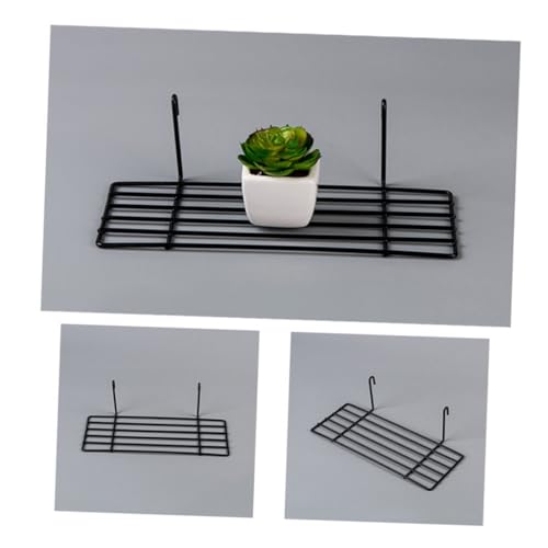 FIXOSHEE Hängendes Draht-aufbewahrungsregal mit Robustem Metallgitter und Stapelbaren Fächern Schwarz Wandmontiertes Lagerregal für Wohnzimmer Schlafzimmer Küche und Bad Platzsparender von FIXOSHEE