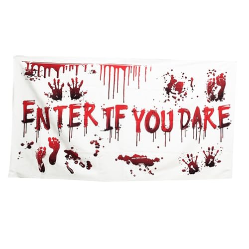 FIXOSHEE Halloween Tischdecke mit rotem Banner Enter If You Dare Gruselige Partydekoration Hängend als Tisch und Fotohintergrund für Halloween Feier Drinnen und Draußen FIXOSHEE Halloween Tischdecke mit rotem Banner Enter If You Dare Gruselige Partydekoration Hängend als Tisch und Fotohintergrund für Halloween Feier Drinnen und Draußen von FIXOSHEE