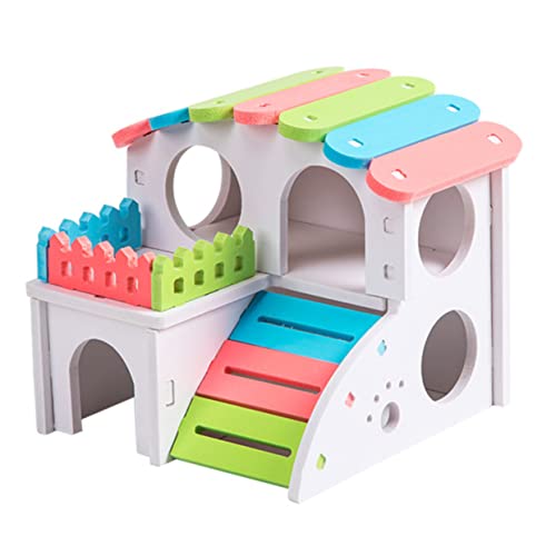 FIXOSHEE Hamsterhaus aus Hochwertigem Holz Abnehmbares Kleines Haustiernest für Hamster und Nager Perfekter Rückzugsort mit Ausreichend für Schlaf von FIXOSHEE