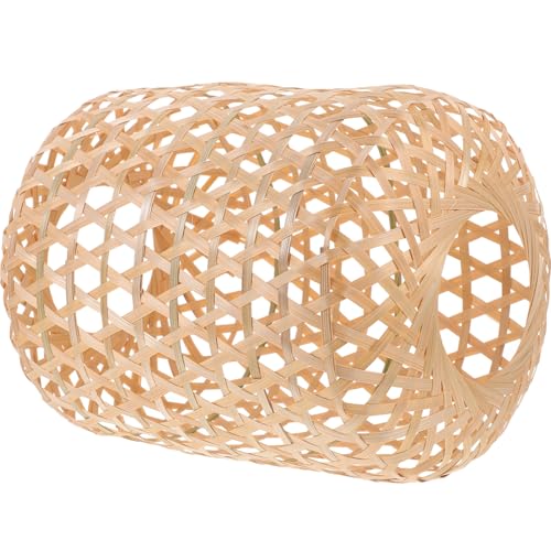 FIXOSHEE Handgefertigter Lampenschirm Deckenlampe Rustikal Geflochtene Pendelleuchte Lampenabdeckung für Wohnzimmer Hotel Natürliches Material Sanftes Licht Langlebig und Dekorativ von FIXOSHEE