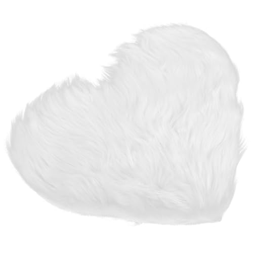 FIXOSHEE Herzförmiger Faux fur Teppich Weiße Flauschige Kunstfell Matte für Wohnzimmer Schlafzimmer und Badezimmer Weiche Hautfreundliche Bodenmatte mit Lammfell Optik FIXOSHEE Herzförmiger Faux fur Teppich Weiße Flauschige Kunstfell Matte für Wohnzimmer Schlafzimmer und Badezimmer Weiche Hautfreundliche Bodenmatte mit Lammfell Optik von FIXOSHEE