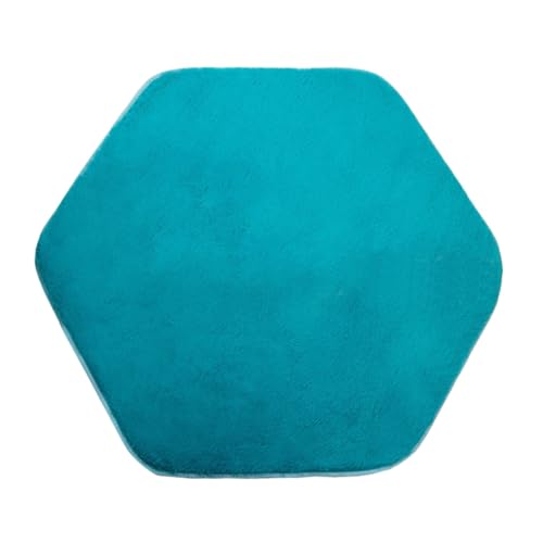 FIXOSHEE Hexagon Spielmatte aus Plüsch Sechseckiger Teppich für Kleinkinder Prinzessin Zelt Matte Weicher Bodenbelag für Kinderzimmer Spielteppich Blau rutschfest und Dekorativ von FIXOSHEE