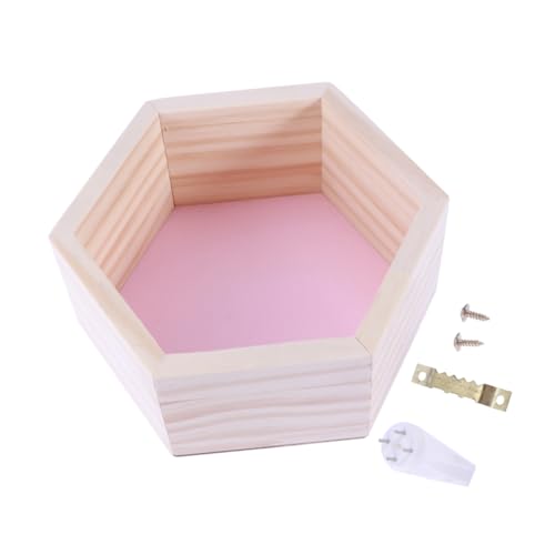 FIXOSHEE Hexagonales Holz-wandregal aus Massivem Kiefernholz Kleines Pinkfarbenes Kinderzimmer Kindergeschäfts-dekorationsregal Rustikales Kreatives Waben-Design zur Aufbewahrung von von FIXOSHEE