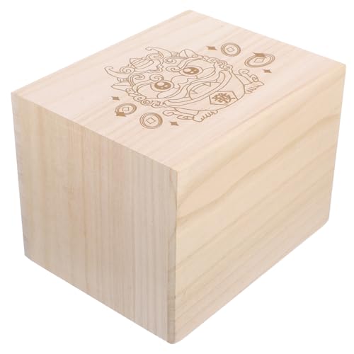 FIXOSHEE Holz Spardose Groß Piggy Bank Chinesischer Stil Motiv Sparbüchse Geldhalter Robust Leicht Tragbar Für Erwachsene Wohnraum Büro Dekoration von FIXOSHEE