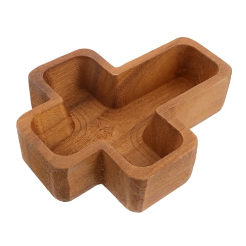 FIXOSHEE Holzservierplatte Kreuzform Rustikales Holztablett für Snacks Obst und Desserts Vielseitiges Holztablett mit Glatten Kanten Nachhaltiges Servierbrett für Küche und Dekoration von FIXOSHEE