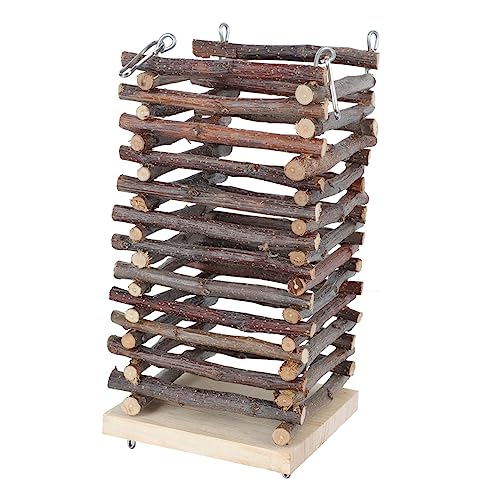 FIXOSHEE Kaninchen Heuraufe aus Natürlichem Apfelholz Futterspender Futterstation für Zwergkaninchen Meerschweinchen und Hasen Geeignet Einfache Befestigung und Sauberes Füttern von FIXOSHEE