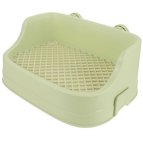 FIXOSHEE Kaninchen Toilette aus Langlebigem Kunststoff mit Spritzschutz Große Quadratische Kleintier Streubox für Meerschweinchen und Hasen Grün Trainiert Haustiere zur Sauberen Toilette von FIXOSHEE