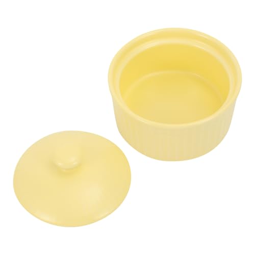 FIXOSHEE Keramik Dessert Schüssel mit Deckel Runde Leichte Backform für Auflauf und Pudding Gelb Modernes Design Spülmaschinenfest für Dessert und Servieren FIXOSHEE Keramik Dessert Schüssel mit Deckel Runde Leichte Backform für Auflauf und Pudding Gelb Modernes Design Spülmaschinenfest für Dessert und Servieren von FIXOSHEE