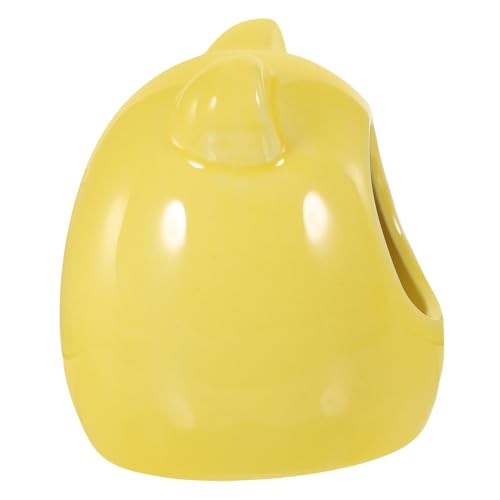 FIXOSHEE Keramik Hamsterversteck Kleines Gelbes Schlafnest Langlebiges Keramikhaus für Zwerghamster und Mäuse Gemütlicher Rückzugsort Leicht zu Reinigen Versteck für Kleintiere von FIXOSHEE