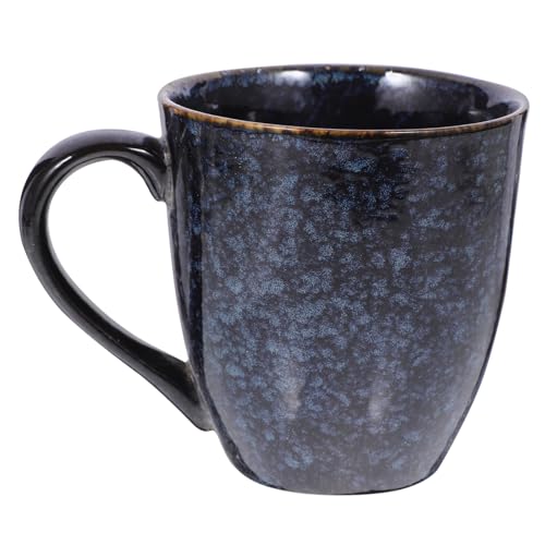 FIXOSHEE Keramik Kaffeetasse Kreativer Milchbehälter Wasserbecher für Zuhause Handgefertigt Stilvoll Spülmaschinenfest Glatte Oberfläche Blauer Keramikbecher für Heiße Getränke von FIXOSHEE