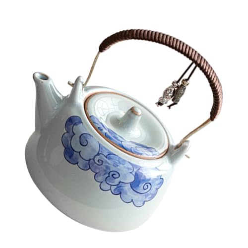 FIXOSHEE Keramik Teebereiter mit Griff Moderner Chinesischer Porzellan Teekessel Hitzebeständig Einfach zu Reinigen für Losen Tee Private Teestunden und Kleine Feiern zu Hause von FIXOSHEE