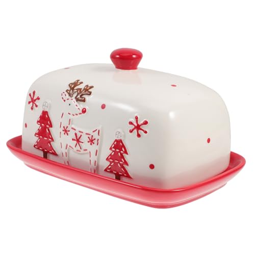 FIXOSHEE Keramische Butterdose mit Deckel Weihnachten Kitchen Butter Dish für Zuhause und Restaurant Stilvolle Butterplatte aus Sicherem Material Leicht zu Reinigen Modernes Design FIXOSHEE Keramische Butterdose mit Deckel Weihnachten Kitchen Butter Dish für Zuhause und Restaurant Stilvolle Butterplatte aus Sicherem Material Leicht zu Reinigen Modernes Design von FIXOSHEE