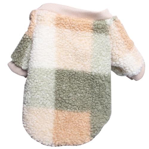 FIXOSHEE Kleines Haustier Plüschweste mit Karomuster und Geripptem Kragen Weiche Bequeme Kaninchen und Hamsterkleidung für Hunde und Katzen Einfach Anzuziehen für und Festtage von FIXOSHEE