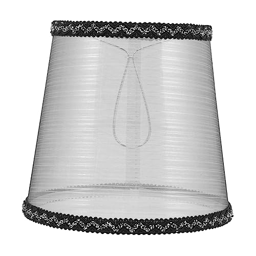 FIXOSHEE Kronleuchter Lampenschirm aus Stoff mit Clip Design Transparente Schwarze Silberschnur Dekorativ für Wohnzimmer Schlafzimmer und Büro Weiche Lichtstreuung für Angenehme von FIXOSHEE
