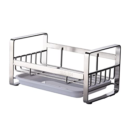 FIXOSHEE Küchen Organizer Abtropfgestell mit Ablaufwanne Kreativer Schwammhalter für Spüle Korrosionsbeständig Luftdurchlässiges Design für Schnelles Trocknen Vielseitig von FIXOSHEE