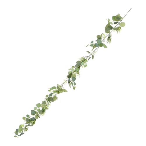 FIXOSHEE Künstliche Eukalyptus Girlande Grünpflanze Deko Leichtgewichtige Imitation Hängende Rattan für Party Hochzeiten Wand Fenster Tür Innen Außen Dekoration von FIXOSHEE