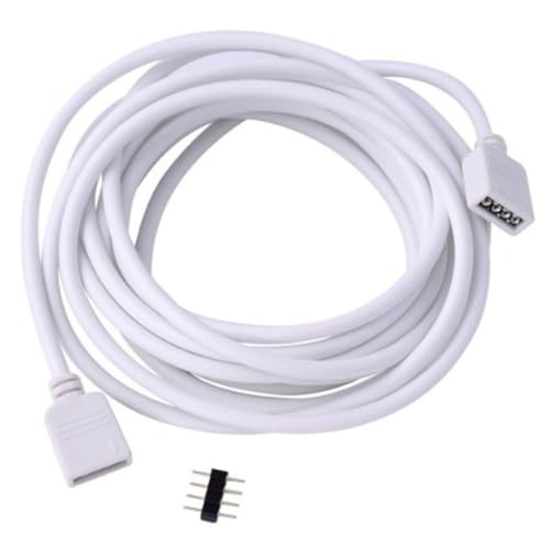 FIXOSHEE LED Verlängerungskabel Weiß Pin Verbinder für Smd Rgb LED Streifen Einfache Installation Verlängerbar für Strip Controller Verbindung von FIXOSHEE